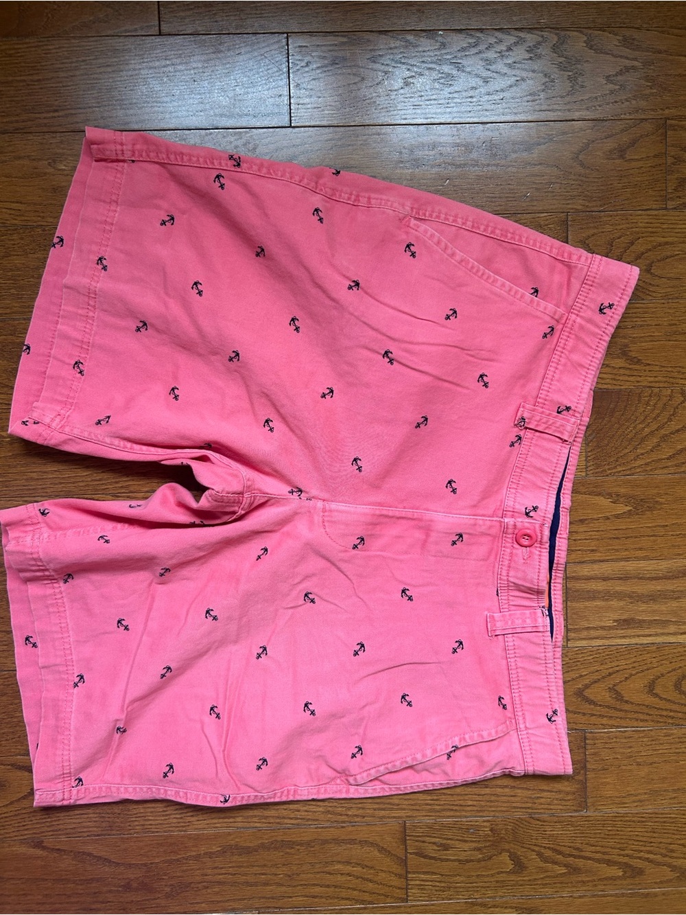 St. John's Bay Coral Pink Shorts with Navy Waistband